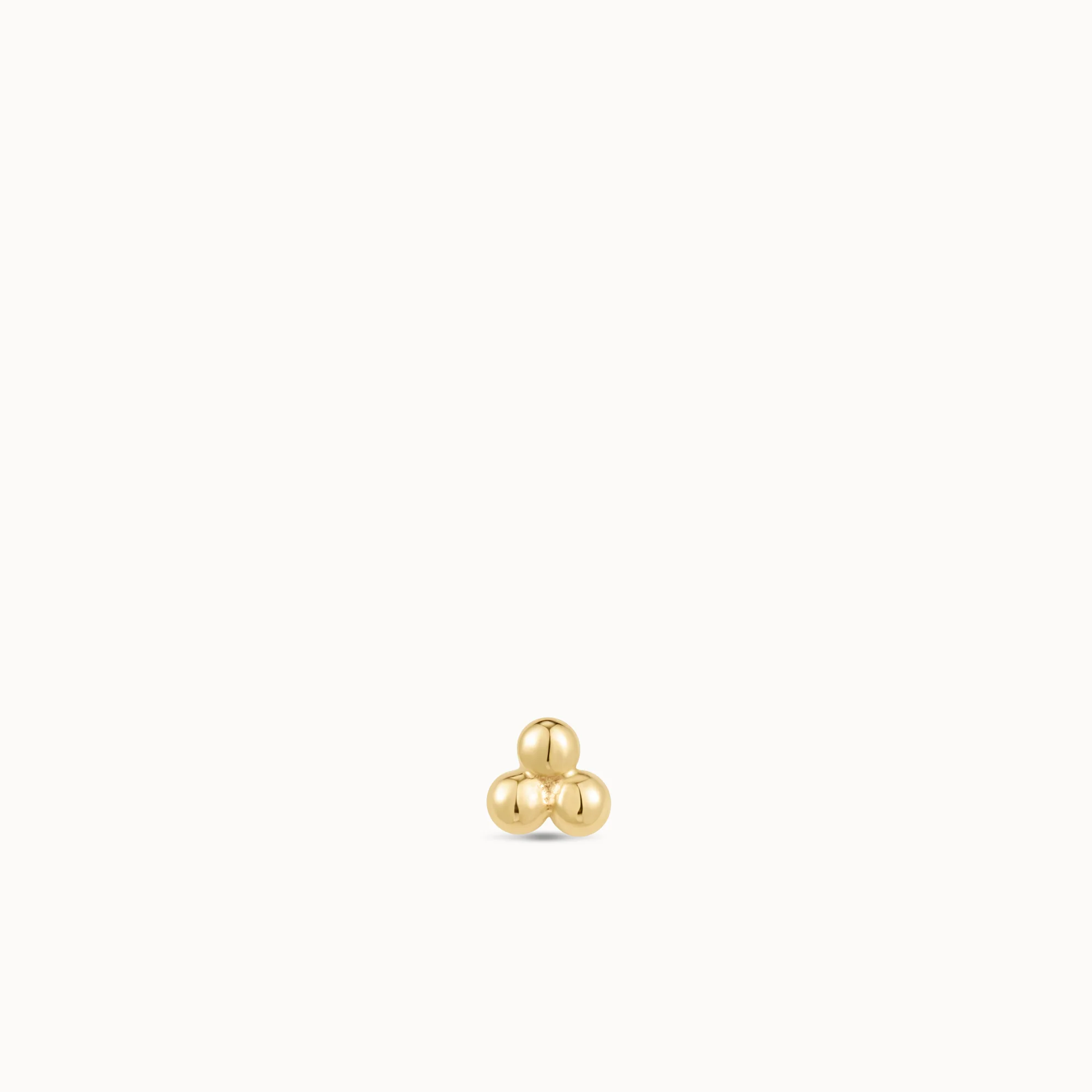 14k Ball Trinity Flat Back Stud