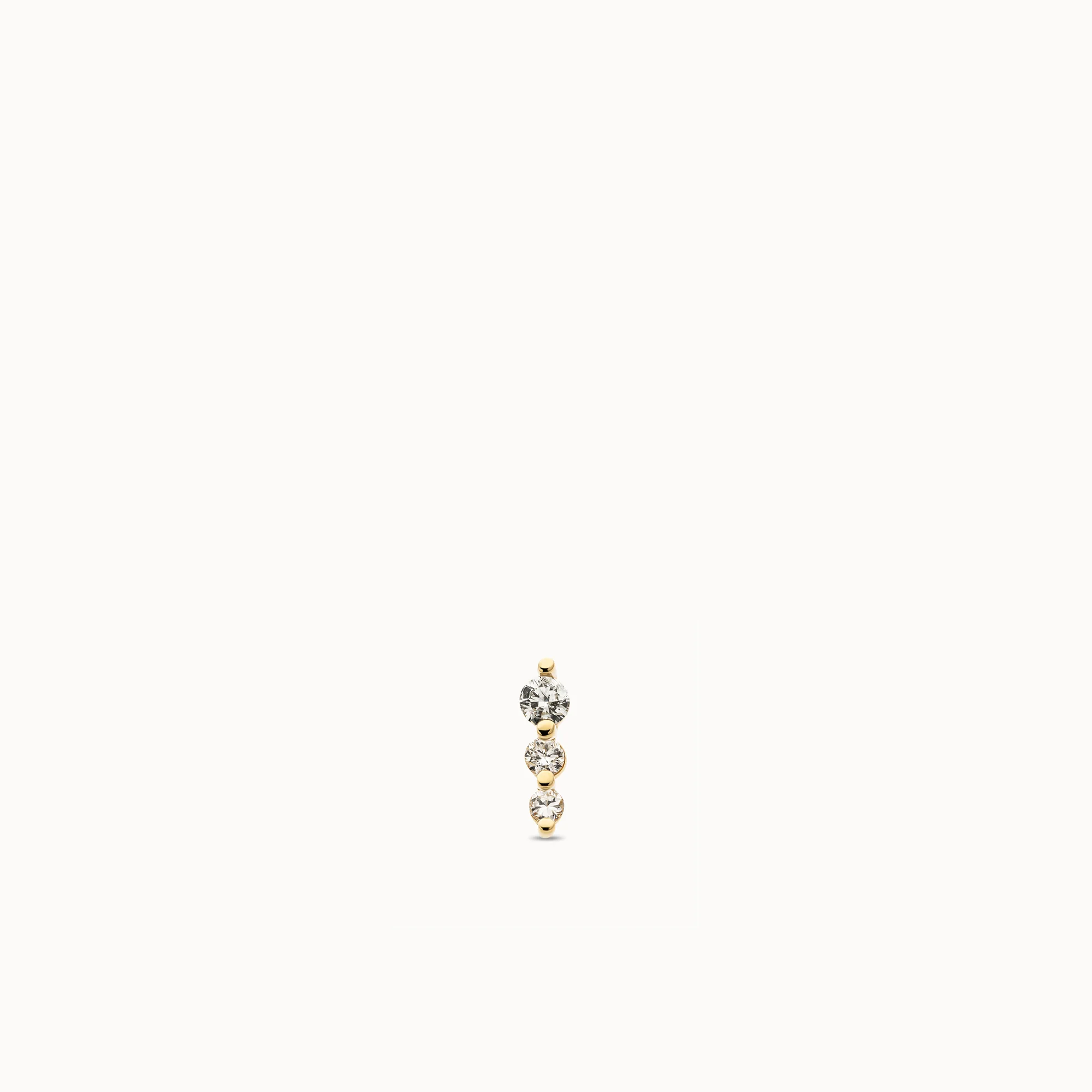 14k Lab Diamond Trio Flat Back Stud