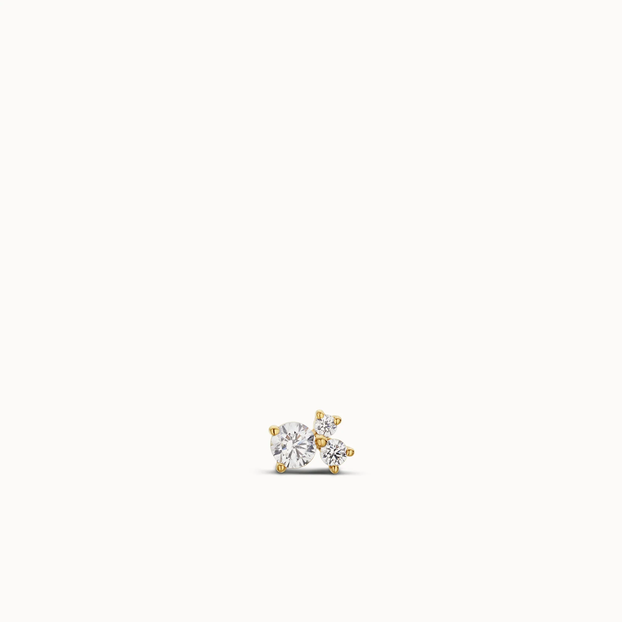 14k Diamond Cluster Flat Back Stud