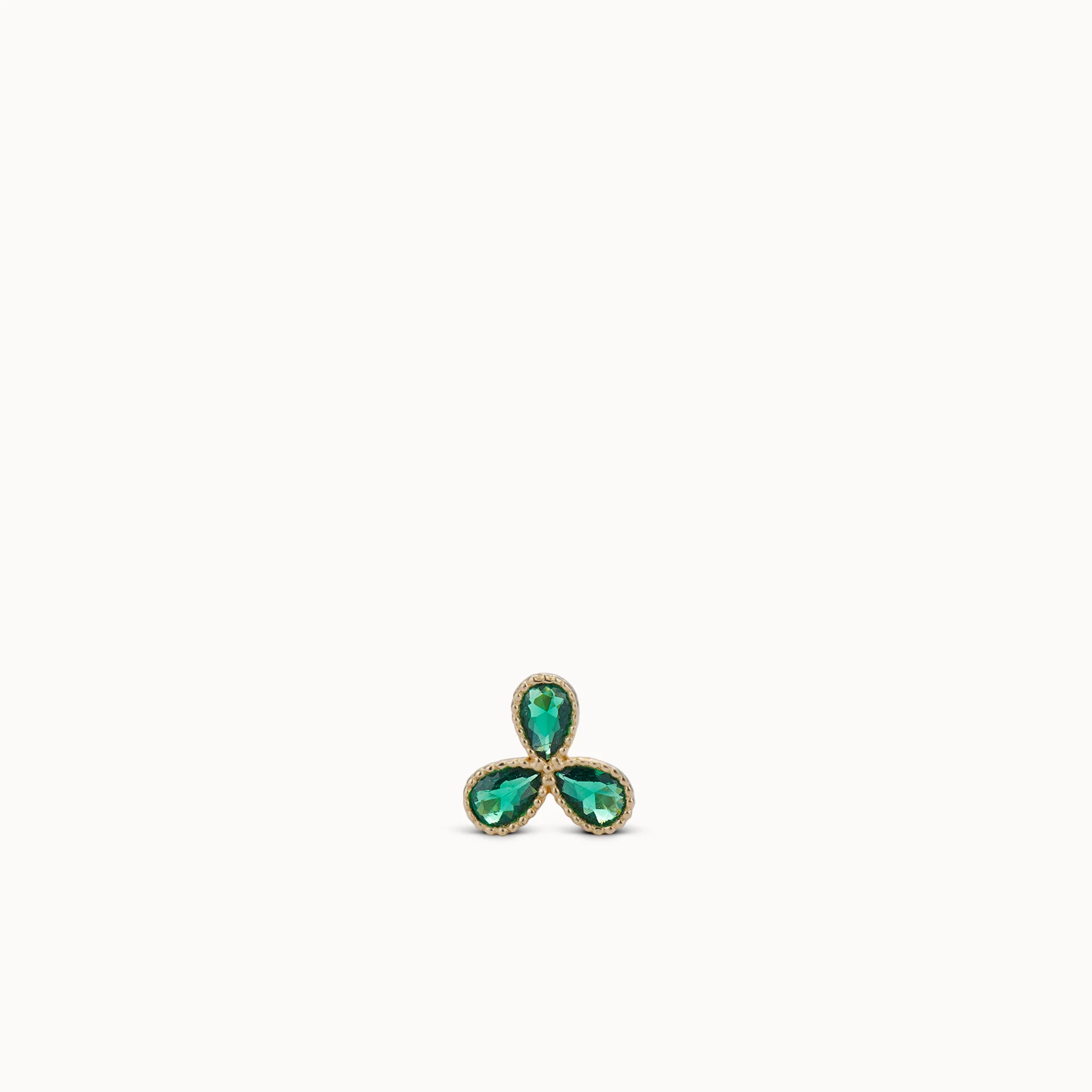 14k Green CZ Beaded Trinity