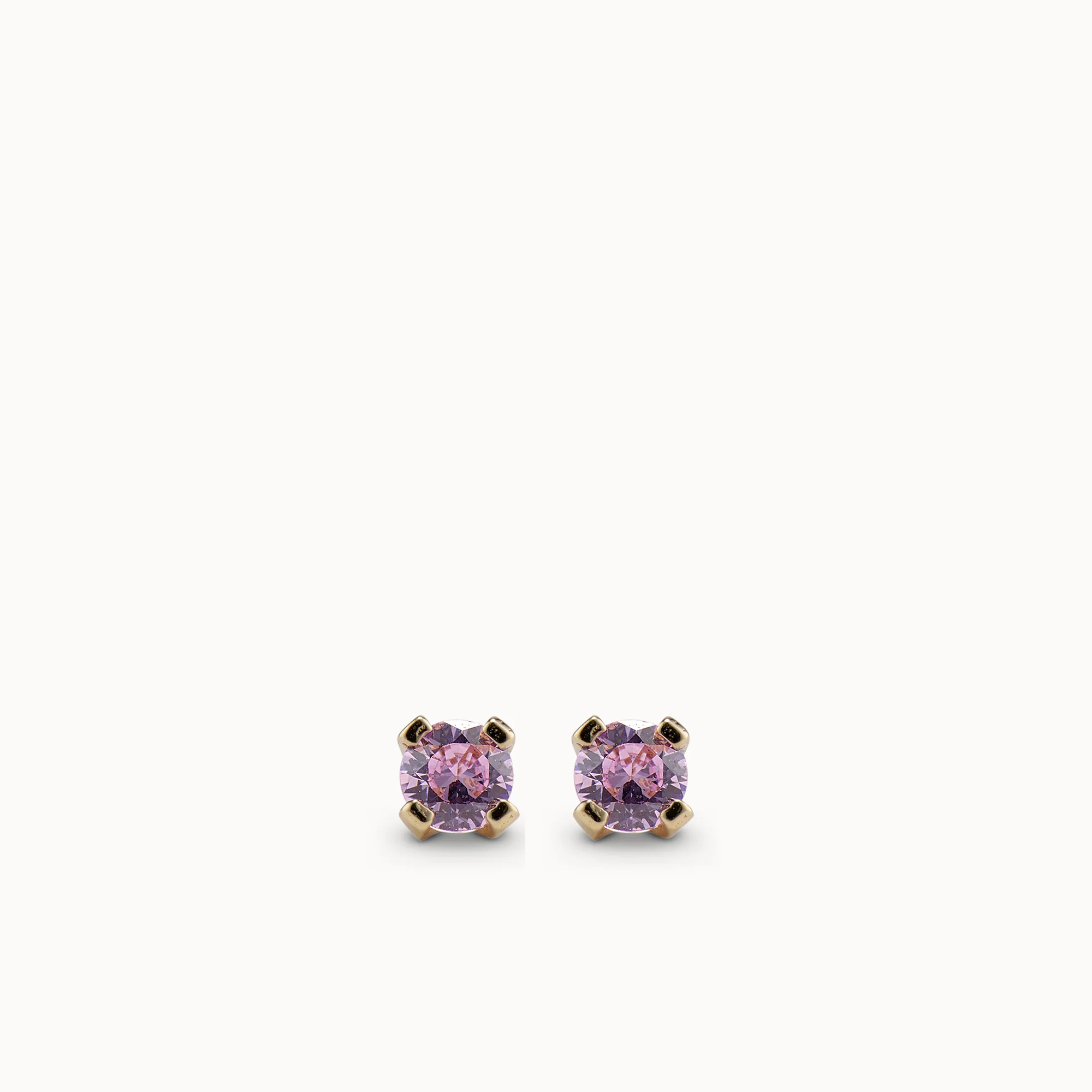 24k Gold Plated 3mm Pink CZ Studs