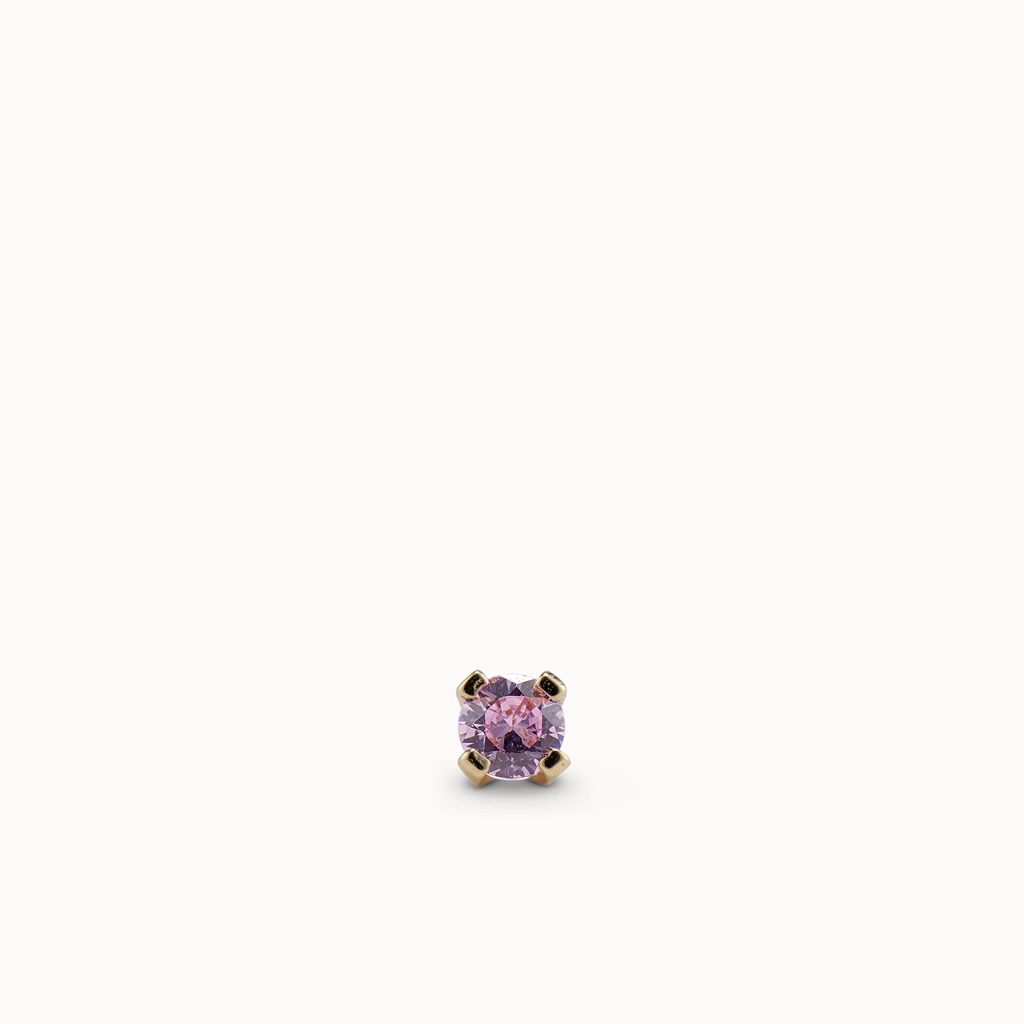 24k Titanium Pink CZ 2.5mm Flat Back Stud