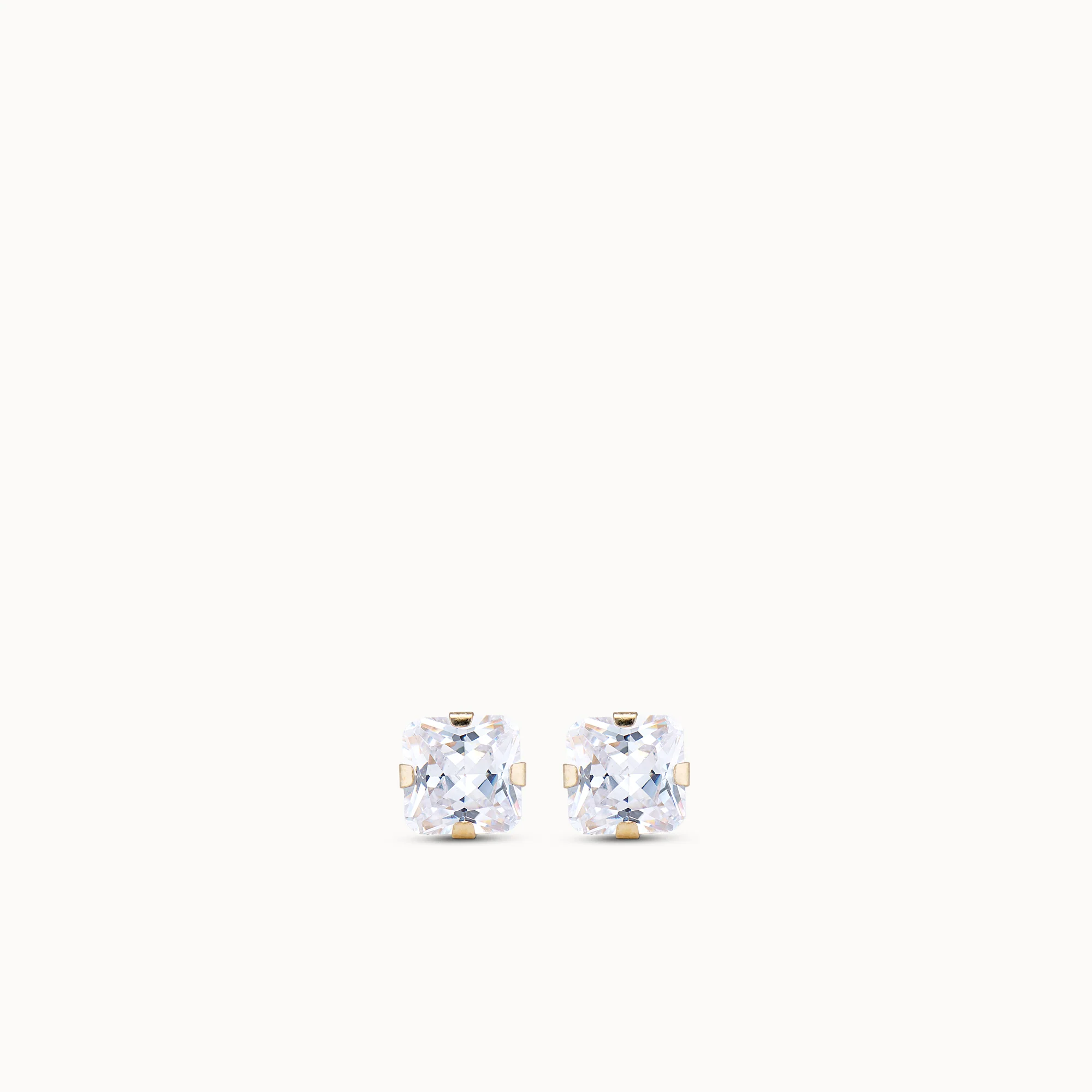 14k CZ Princess Cut Studs - 3mm