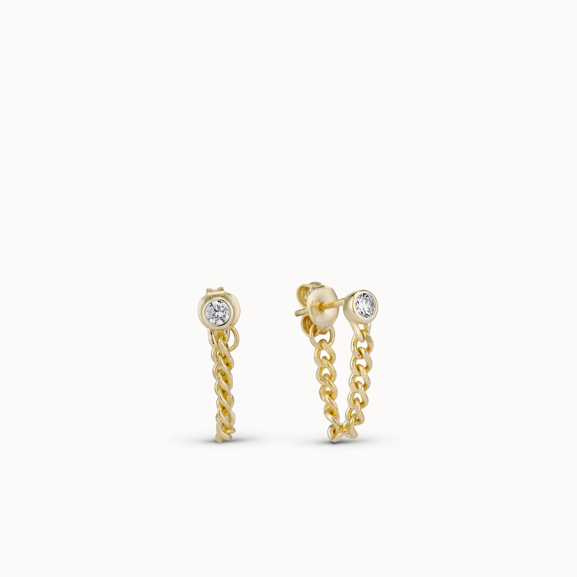 Bezel Chain Hoops