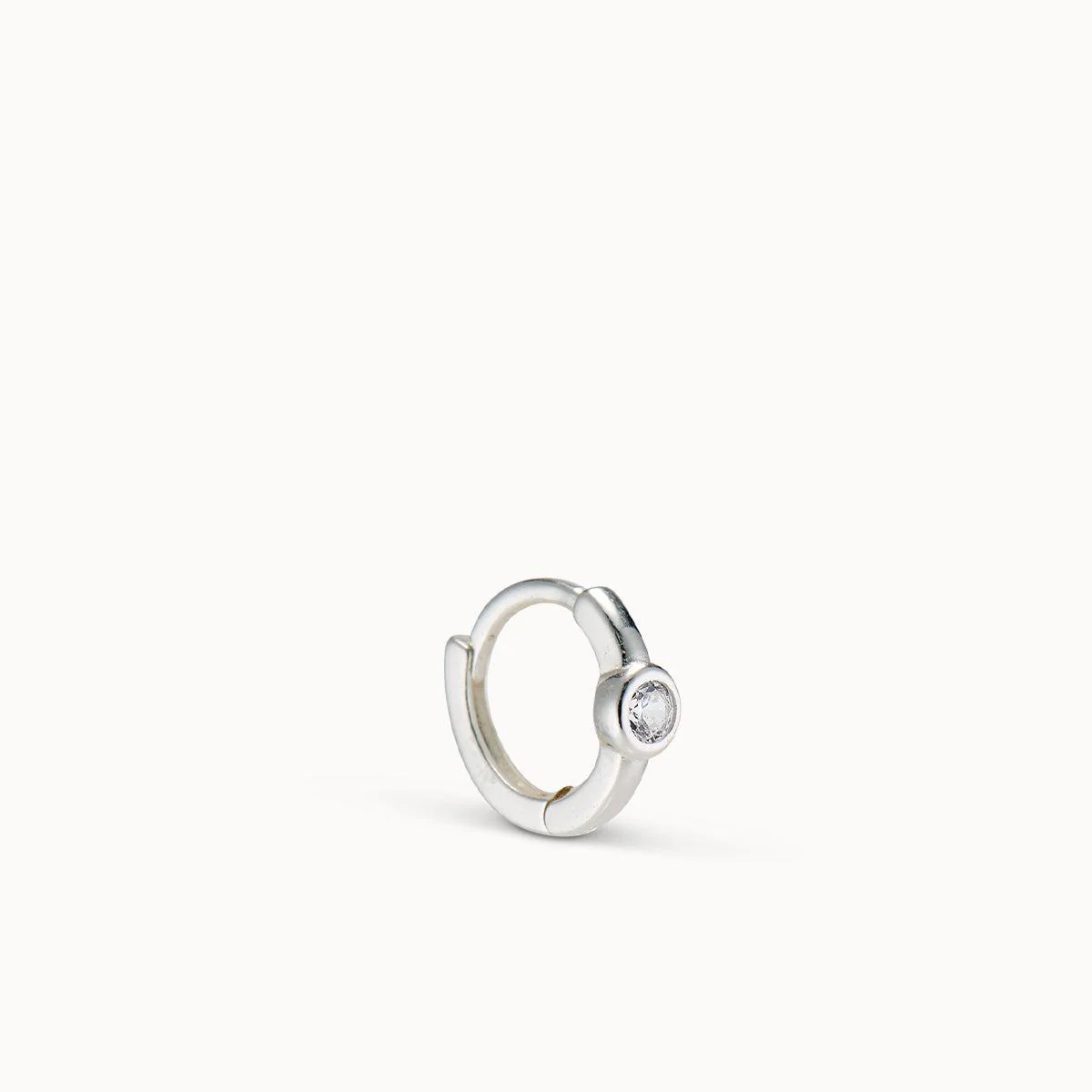 Bezel CZ Huggie Hoops - Image 6