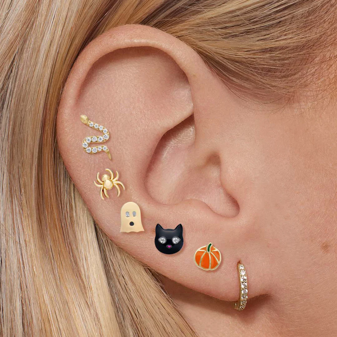 CZ Snake Flat Back Stud - Image 4
