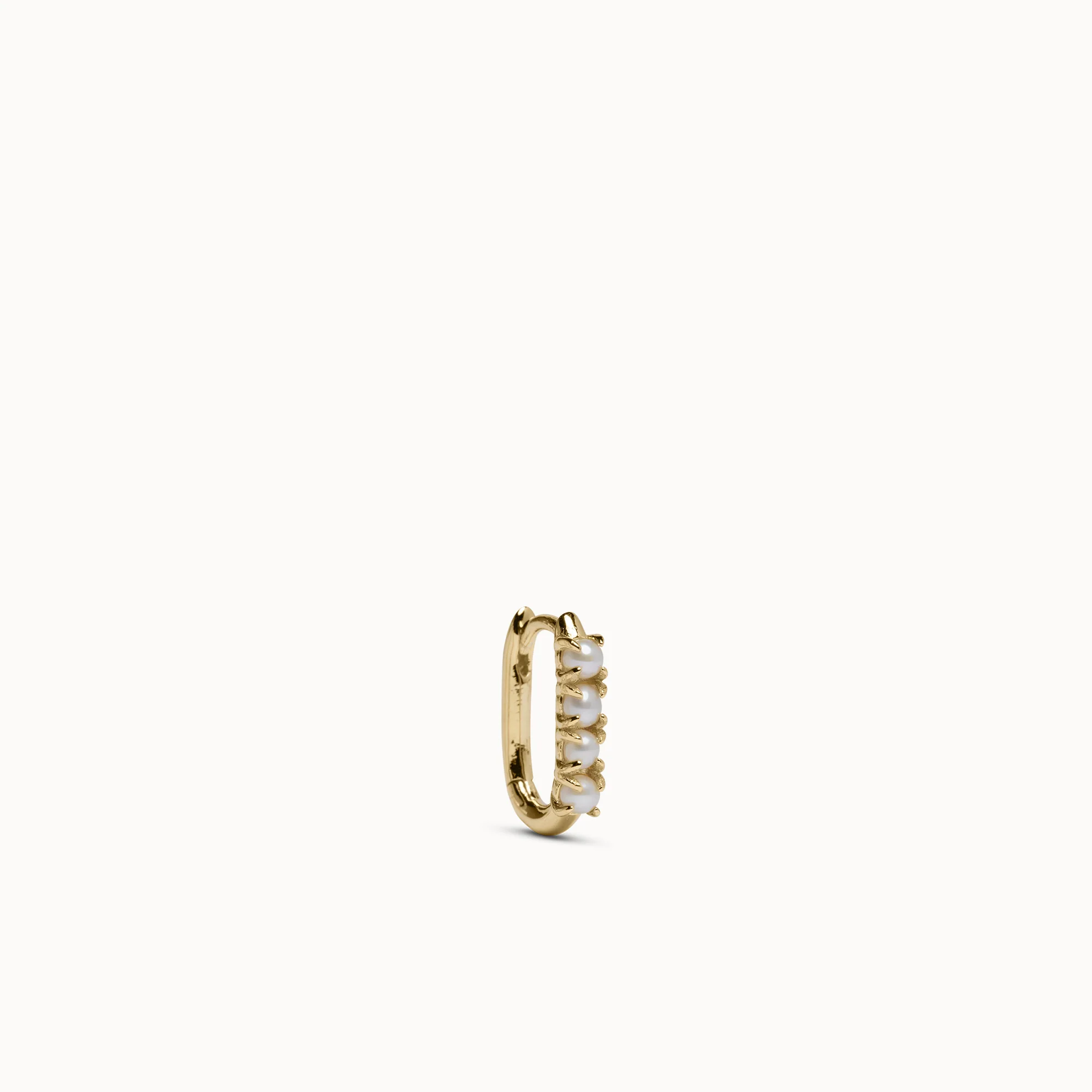Pearl Studded Oval Huggies - Image 4