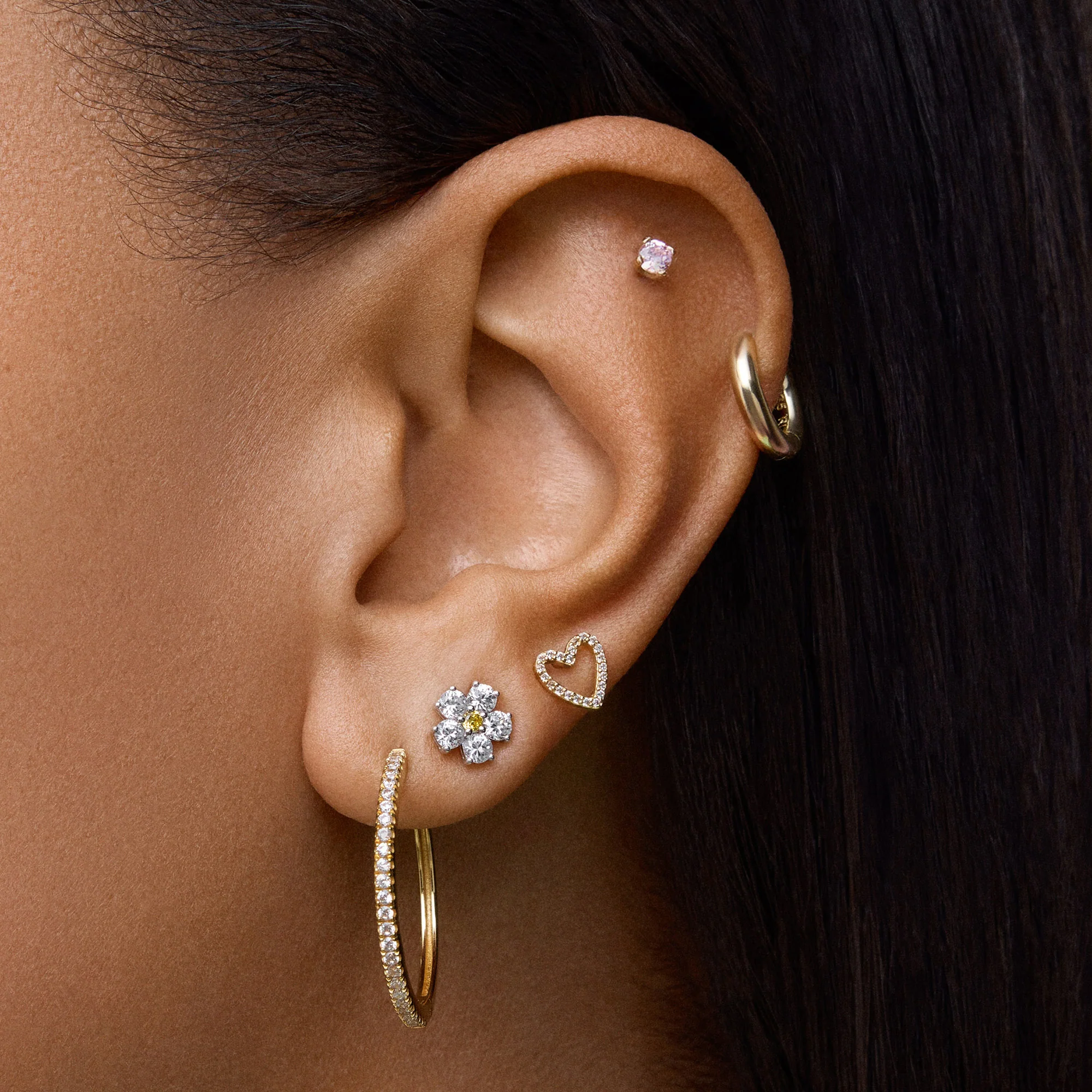 14k Plain Round Hoop 10mm - Image 3