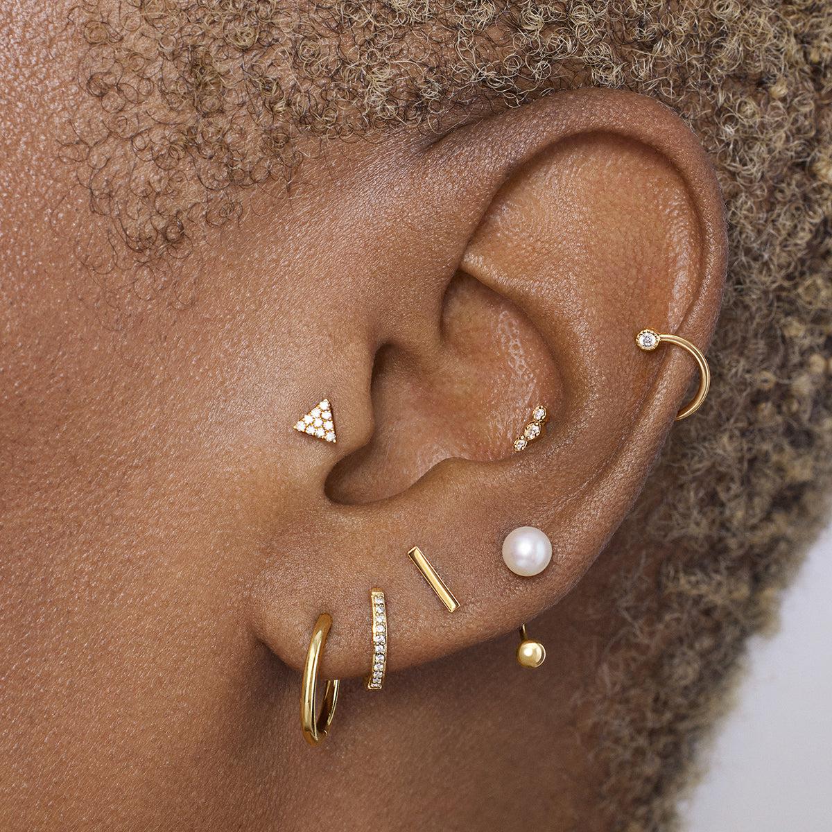 14k Plain Round Hoop 14mm - Image 3