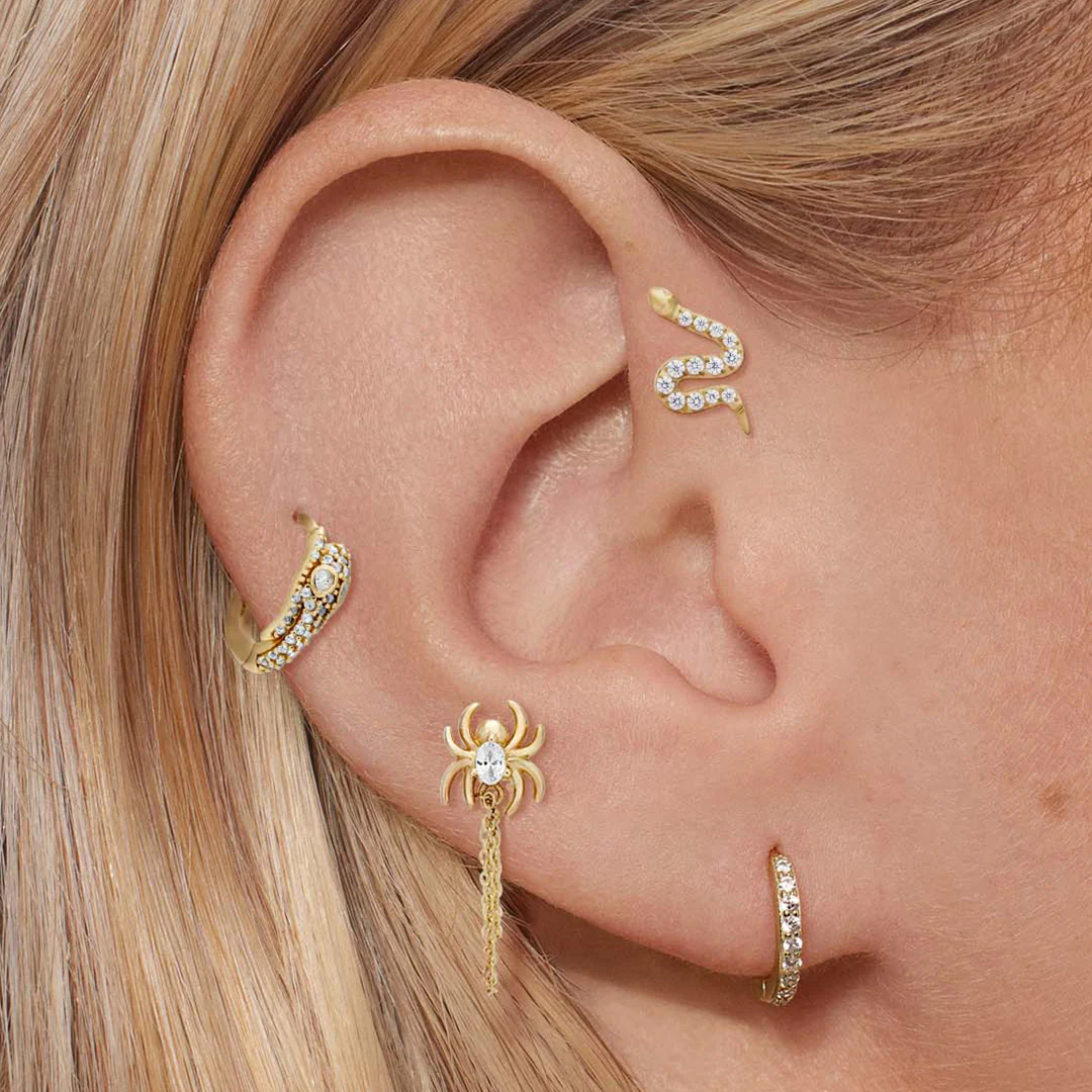 Slithering CZ Snake Hoops - Image 3